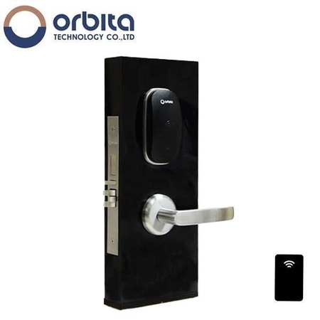 ORBITA RFID Split Handle American Mortise Electronic Door Lock Hotel Keyless Smart Card Door Lock - SILVER OTC-S3078